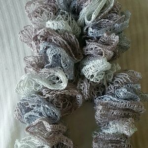 Hand crocheted scrunchie scarf