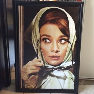 Framed Audrey Hepburn Painting