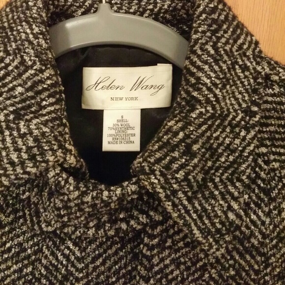 Helen Wang mini trench wool coat in grey - Picture 2 of 2