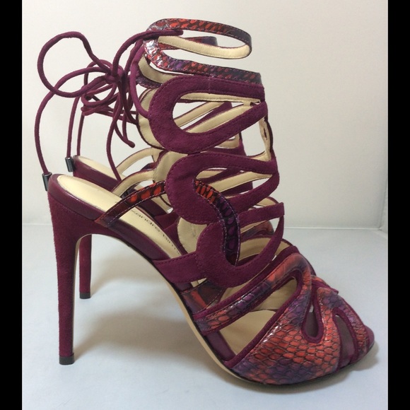 Alexandre Birman Grape Snakeskin Heel