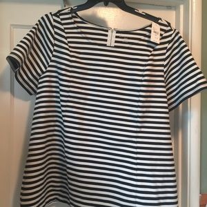 Dress or work top black and white striped