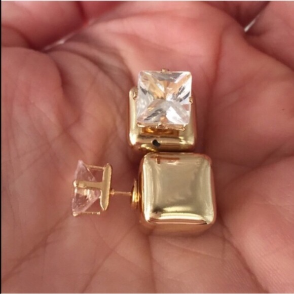 🎁2/$15 Gold Box & Square Rhinestone Double Side - Picture 2 of 4