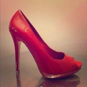 Aldo sexy red open toe pump