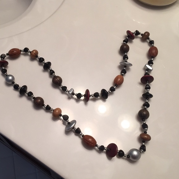 Wooden bead necklace