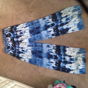 MK sheer, tye dye wide leg pants