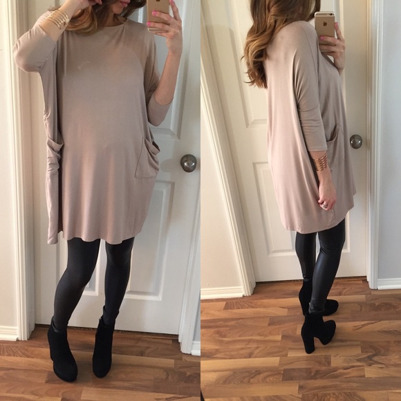 Sold • Taupe Loose Top - Picture 2 of 4