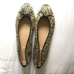 Jcrew metallic flats