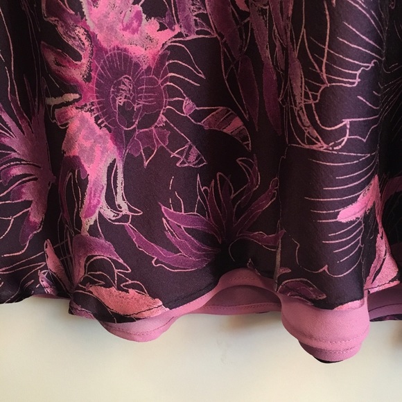 VINTAGE ANN TAYLOR Floral Lavender Magenta Skirt - Picture 2 of 3