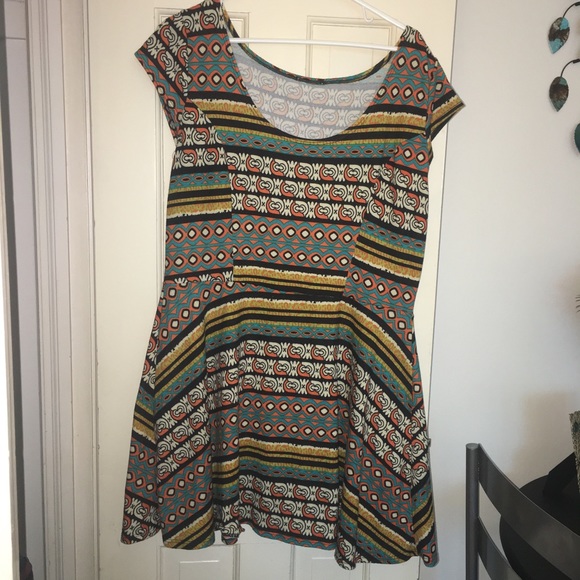 Aztec print skater dress