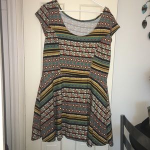 Aztec print skater dress