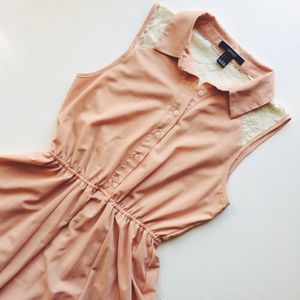 Peach collared dress