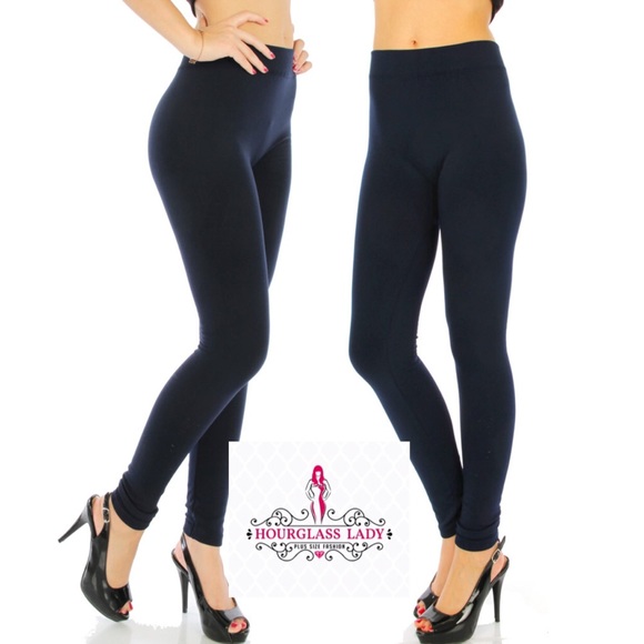 Hourglass Lady Pants - PLUS SIZE NAVY 💕Brushed Microfiber Leggings