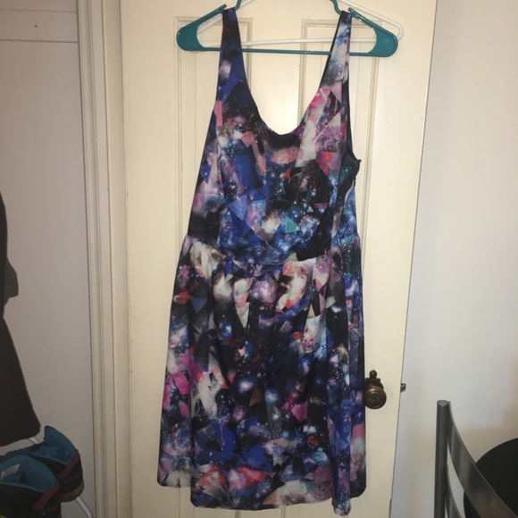 Abstract galaxy print dress
