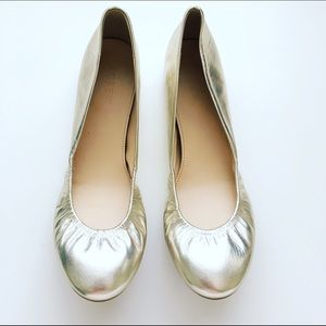 Jcrew Cece Metallic Ballet Flats