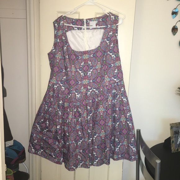 Cotton pleated paisley dress from ASOS