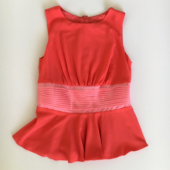 Eva Franco Tops - ❗️LAST CALL • Peplum Blouse • Coral, Pink