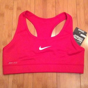 Red nike sports bra