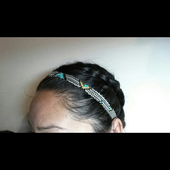 Hand Beaded Bracelet and Headband - Picture 2 of 4