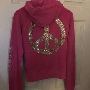Victoria's Secret PiNK bling stud hoodie M