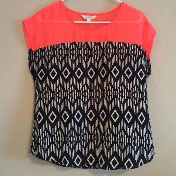 Pink & black patterned shirt. Charming Charlie's.
