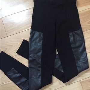 H&M Leather Paneled Leggings