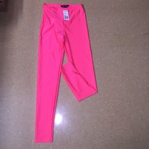Hot Pink Shiny Leggings 
