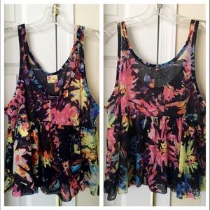 ‼️SOLD‼️Free People - Floral print splatter tank