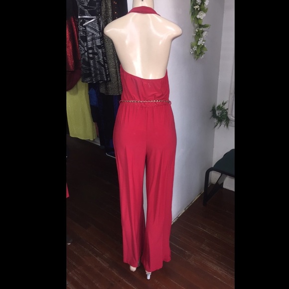 Red backless romper - Picture 2 of 2