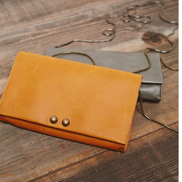 Free people tan clutch/purse