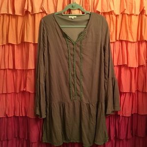 Charlotte Russe Bell Sleeved Drop Waist Dress