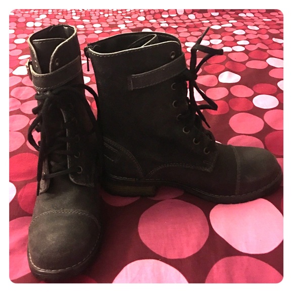 Skechers Black Lace Up Boots