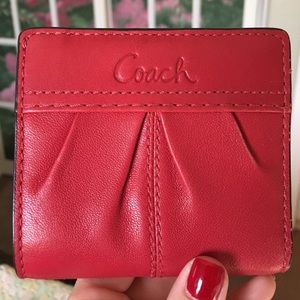Red leather Coach wallet