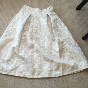 Gold foil tea length high waisted skirt