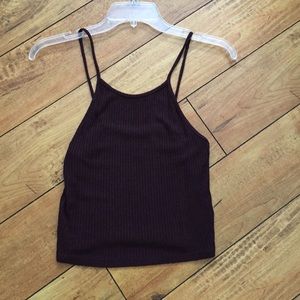 Dark Red Brandy Melville Halter Top