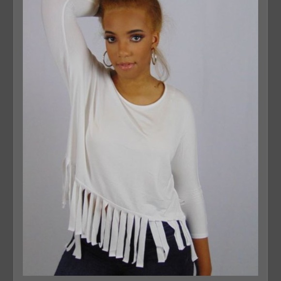 White fringed top