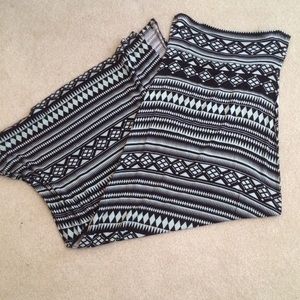 Mint and Black Tribal Print Maxi skirt