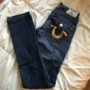 True religion jeans. Sequence logo.