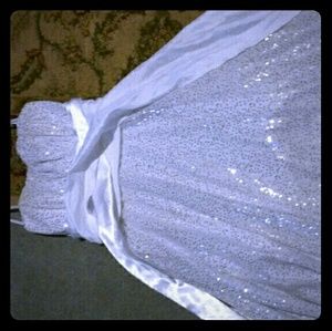Juniors white prom dress