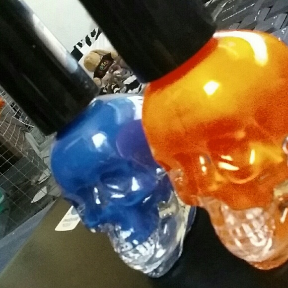 Neon skull nail polish