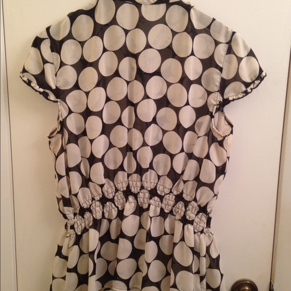 Black and white chiffon blouse - Picture 3 of 4