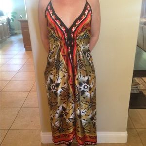 Multi color halter dress