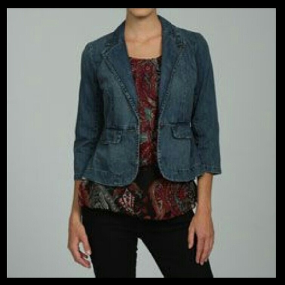 Calvin Klein Jackets & Blazers - Calvin Klein Denim Peplum Blazer