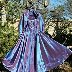 Elegant beaded strapless gown with wrap