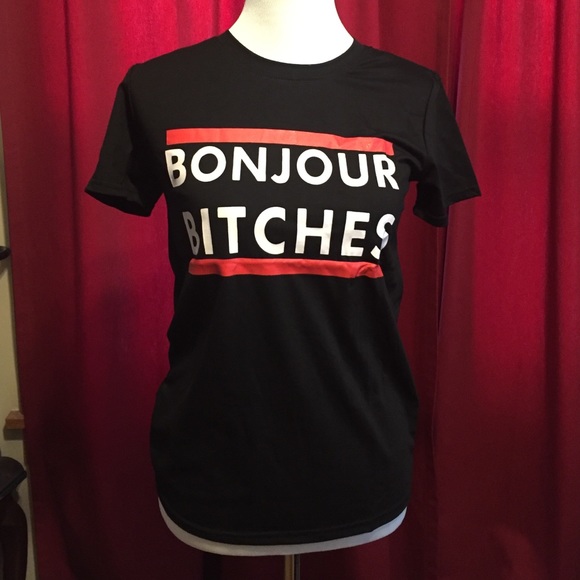 BONJOUR BITCHES black t-shirt