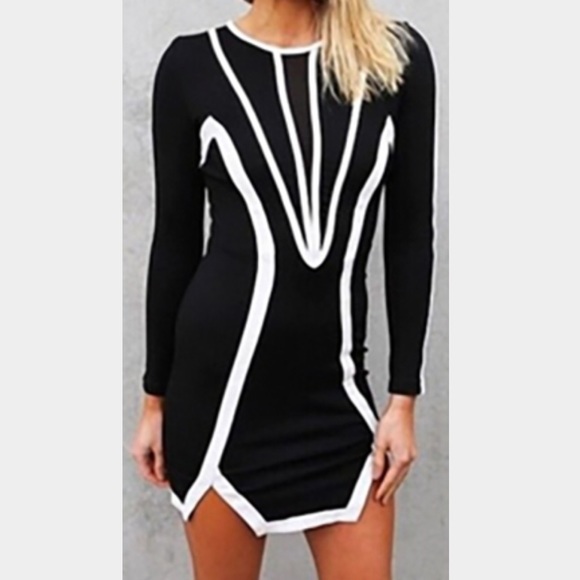 Black and white bodycon dress size small