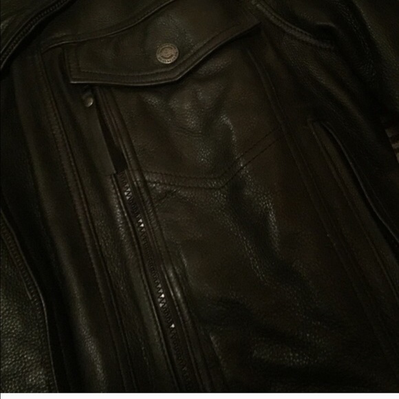 Harley Davidson leather motorcycle bikers jacket . - Picture 3 of 4