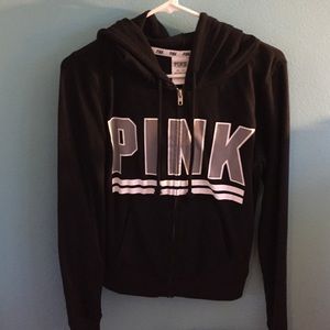 Vs pink black zip up