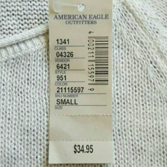 NWT Cream American Eagle Sweater Shirt Sz. S - Picture 2 of 3