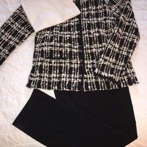 Classic JHi jacket with cream top and black pants