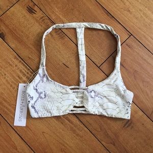 Boys + Arrows Snake Print Bikini Top